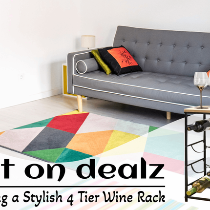 4 Tier Wine Racks Free Standing Bottle Stand - Black