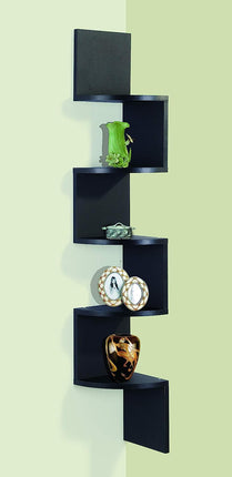 5 Tier Corner Shelves Wall Floating Shelf - Black