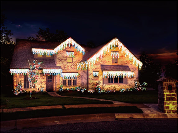 720 LED 8 Functions Xmas Icicle Outdoor Christmas Lights Multi Colour