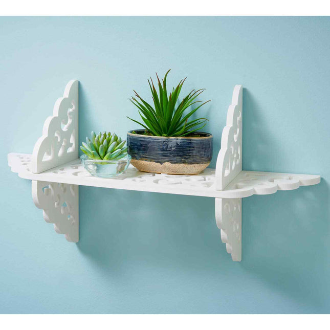 Floating Wall Mounted Shelf 1 Tier - White