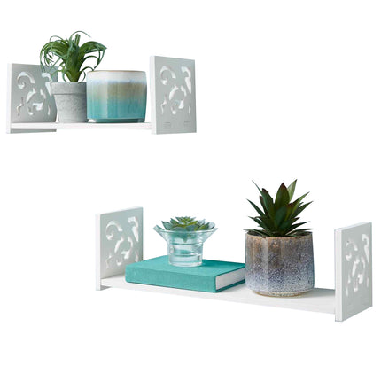 Set of 2 Floating Wall Mounted Shelves U Shape - Grey