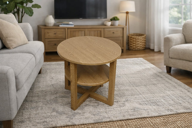 Small Sofa Side Lamp Coffee Table Bedroom - Oak