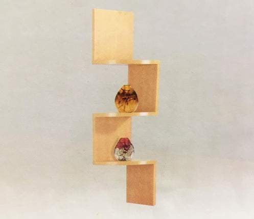 3 Tier Wall Mounted Corner Shelf - Oak