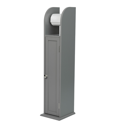 Free Standing Toilet Roll Holder Bathroom Unit Grey