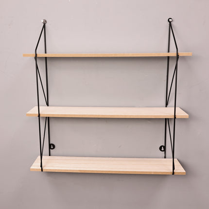 3 Tier Floating Shelf Wall Shelves for Bedroom - Black