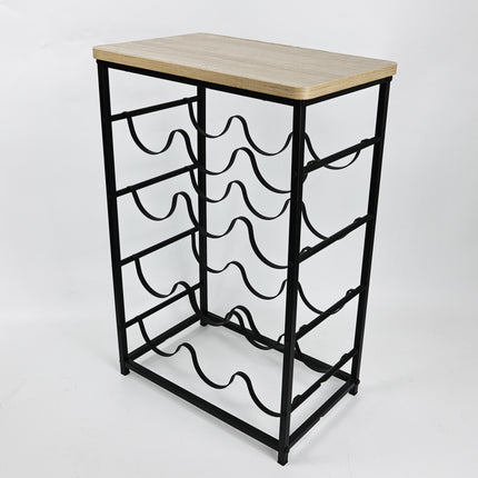 4 Tier Wine Racks Free Standing Bottle Stand - Black