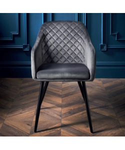 Accent Chair Velvet Dining Chairs Side Armchair Living Room - Black