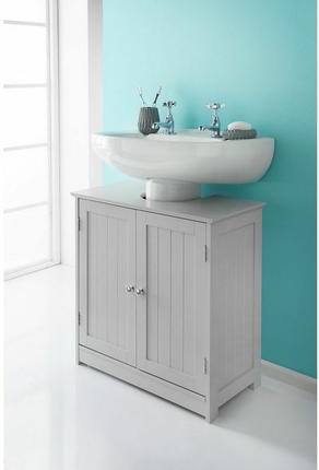Under Sink Storage Bathroom Cabinets 2 Doors - Grey