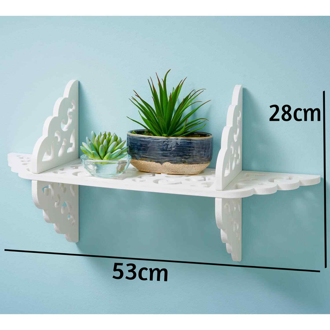 Floating Wall Mounted Shelf 1 Tier - White