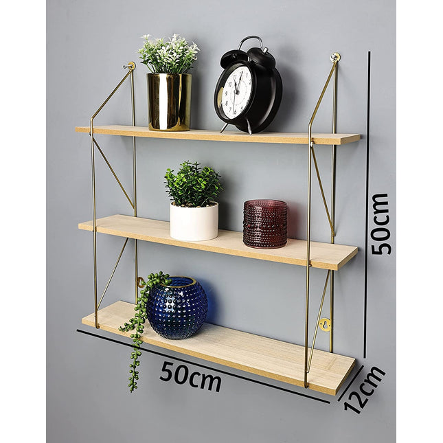 3 Tier Floating Shelf Wall Shelves for Bedroom