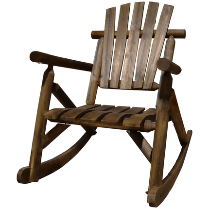 Garden Rocking Chair Burntwood Wooden Rocker Swinging Patio