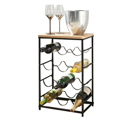 4 Tier Wine Racks Free Standing Bottle Stand - Black