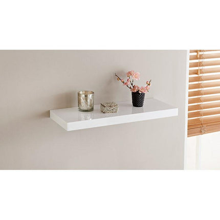 High Gloss Wall Floating Shelf-40CM WHITE
