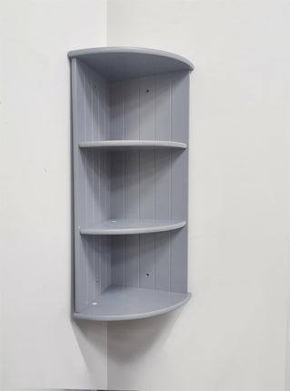 3 Tier Wall Corner Shelf Storage - Bathroom Shelving-Grey