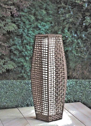 69cm Brown Rattan Garden Floor Lamp