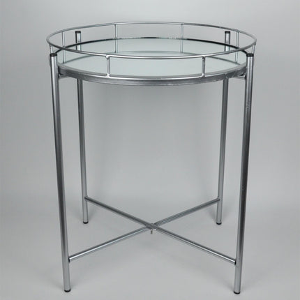 Tray Table with Mirror - Sliver