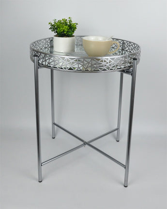 Tray Table With Mirror - SLIVER