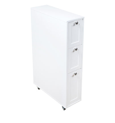 3-Drawer Storage Cabinet with Wheels – Mobile Bathroom & Bedroom Organiser Unit-S86