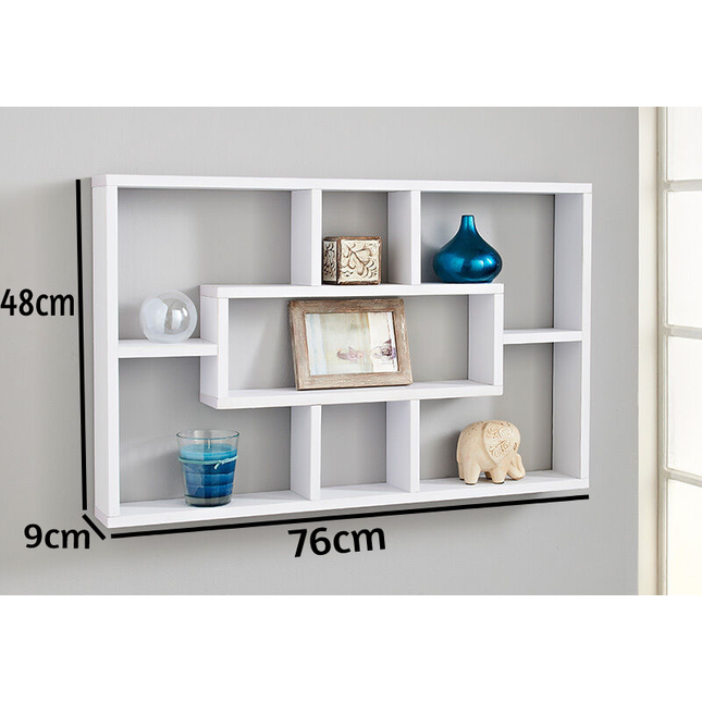 Floating Shelves for Bedroom Multi Compartment - White