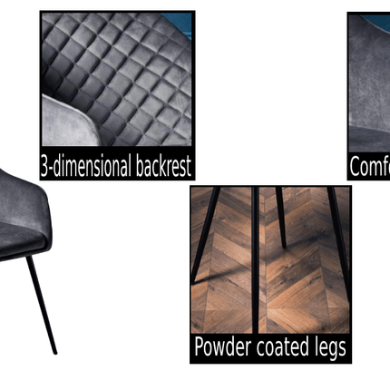 Accent Chair Velvet Dining Chairs Side Armchair Living Room - Black