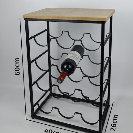 4 Tier Wine Racks Free Standing Bottle Stand - Black