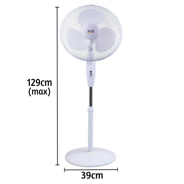 16" Free Standing Fan Portable Fans Oscillating Round Base