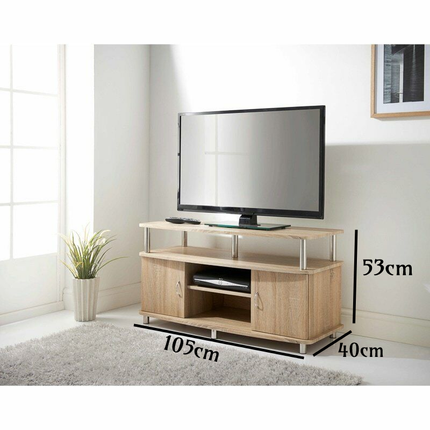 TV Unit Wide 2 Doors tv Cabinets for Living Room - Oak