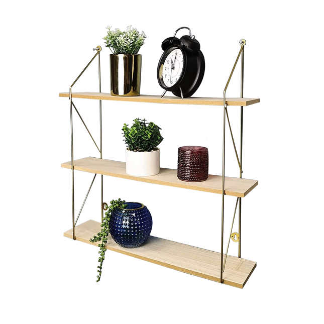 3 Tier Floating Shelf Wall Shelves for Bedroom