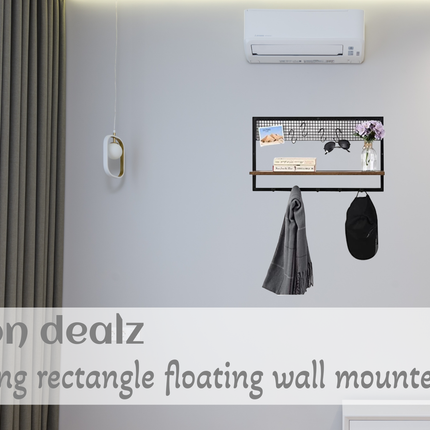 Rectangle Floating Decorative Hanging Shelf - Rustic