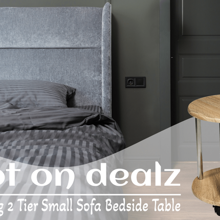 Small Side Table Bedside 2 Tier Living Room Tables - Oak