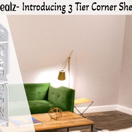 3 Tier Corner Shelf Unit Bookshelf Bedroom Furniture - White