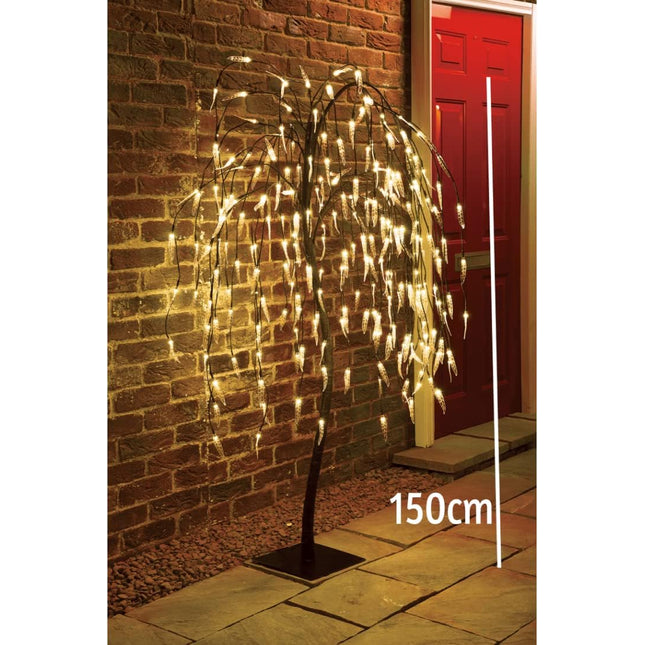 5FT Weeping Willow Tree 8 Functions 240 Warm White LED Christmas Decoration