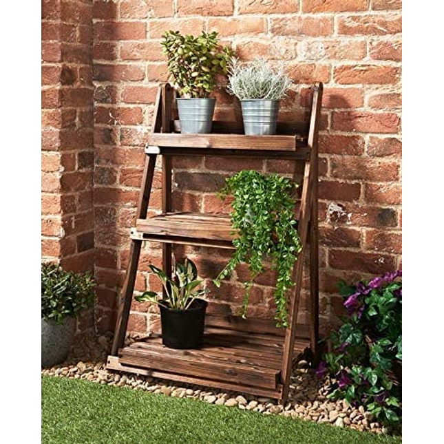 Ladder Shelf Plant Stands Indoor Outdoor 3 Tier
