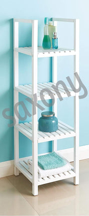4 Tier Rack Bathroom Shelves Storage Cabinet - White