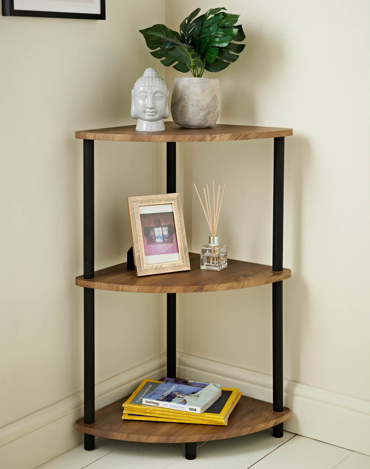 Oak corner shelf deals