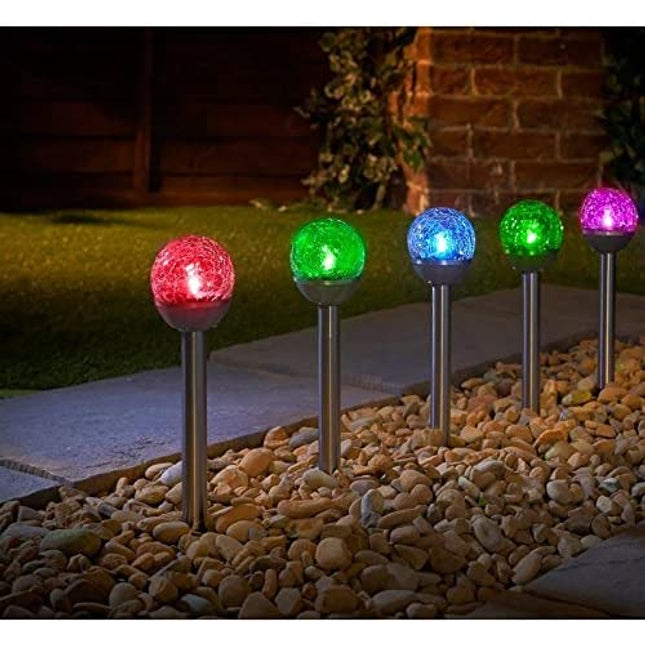 5pk Solar Garden Lights Outdoor Stake Pathway Lighting