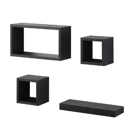 Lima Set Of 4 Floating Shelves - Black