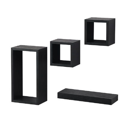 Lima Set Of 4 Floating Shelves - Black