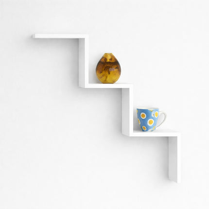 Mitira Floating Wall Mount Steps/W Shape Shelves CD/DVD/Bookcase Rack-I5