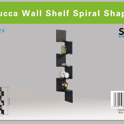 5 Tier Corner Shelves Wall Floating Shelf - Black