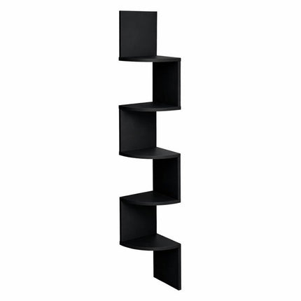 5 Tier Corner Shelves Wall Floating Shelf - Black