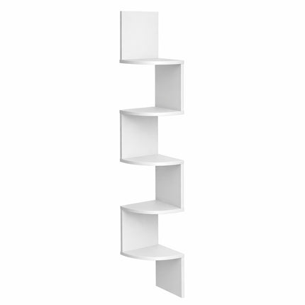5 Tier Corner Shelves Wall Floating Shelf - White