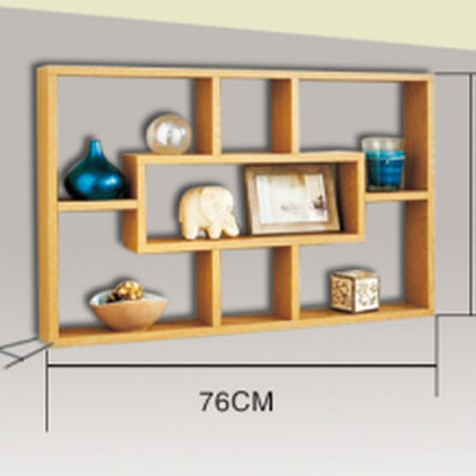 Multi-Compartment Wall Shelf - Oak