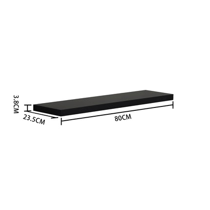 High Gloss Wall Floating Shelf-80CM BLACK