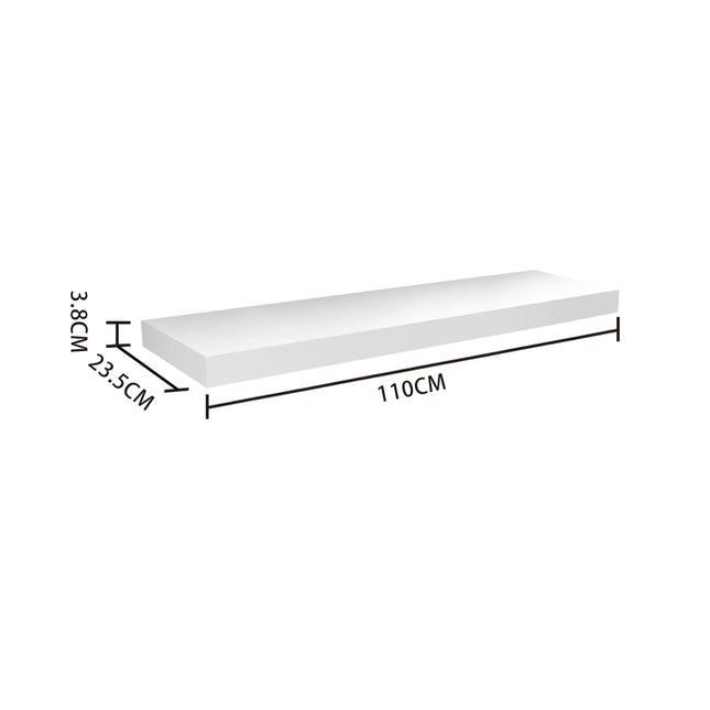 High Gloss Wall Floating Shelf-110cm White