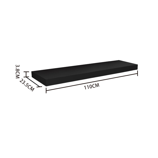 High Gloss Wall Floating Shelf-110cm Black