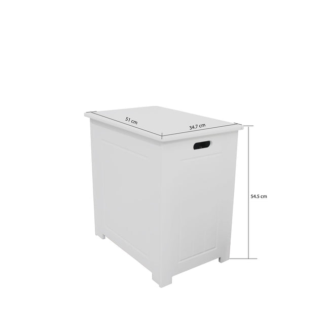 Bathroom Storage Slimline Toilet Cabinet Laundry Tidy Box Wooden - White