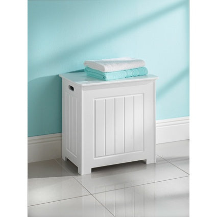 Bathroom Storage Slimline Toilet Cabinet Laundry Tidy Box Wooden - White