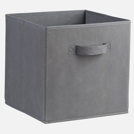 Grey Woven Fabric Storage Basket Foldable Cube Shelf Organiser Storage Bin