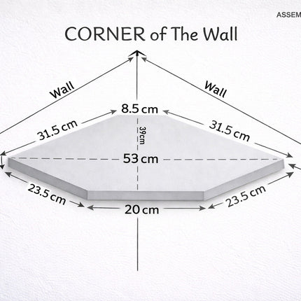 Floating Wall Corner Shelf - White